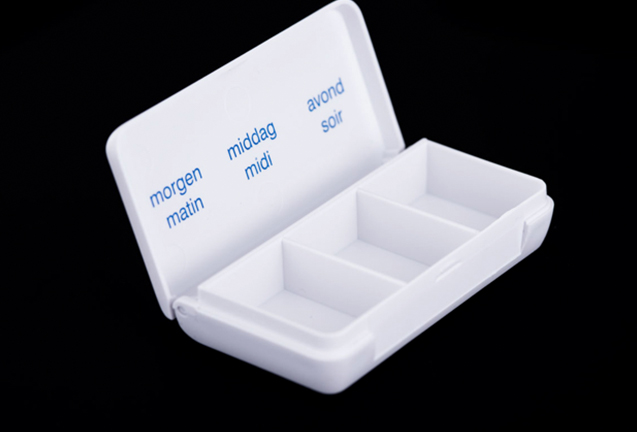 Injection molding of pill boxe